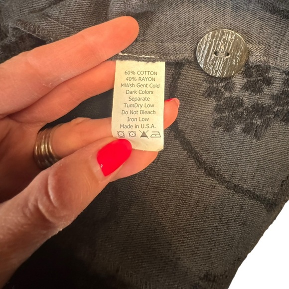 Vintage Velvet Jacket Black Floral Boho Artsy Cottagecore Dark Academia Medium - Picture 7 of 10